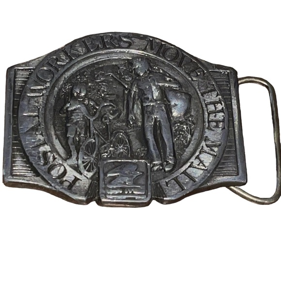 Postal Workers Move the Mail U.S. Mail Vintage Belt Buckle Made In The USA - Picture 4 of 7
